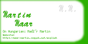 martin maar business card